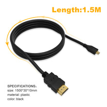 Load image into Gallery viewer, Micro HDMI to HDMI Adapter Cable (Male to Male)
